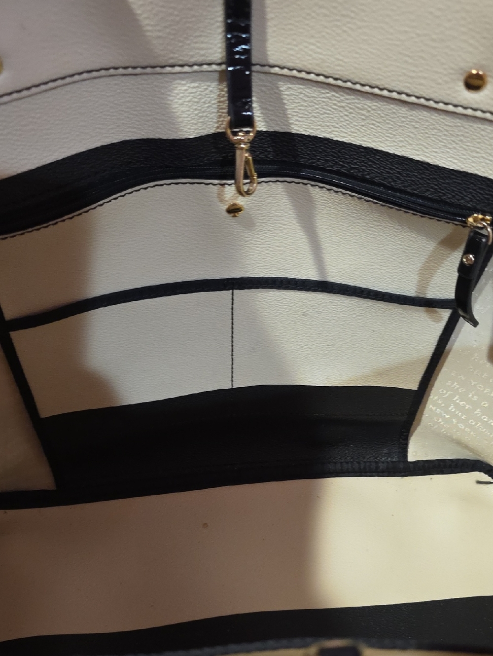 Kate Spade Black and White Striped Tote Bag - Picture 14 of 16